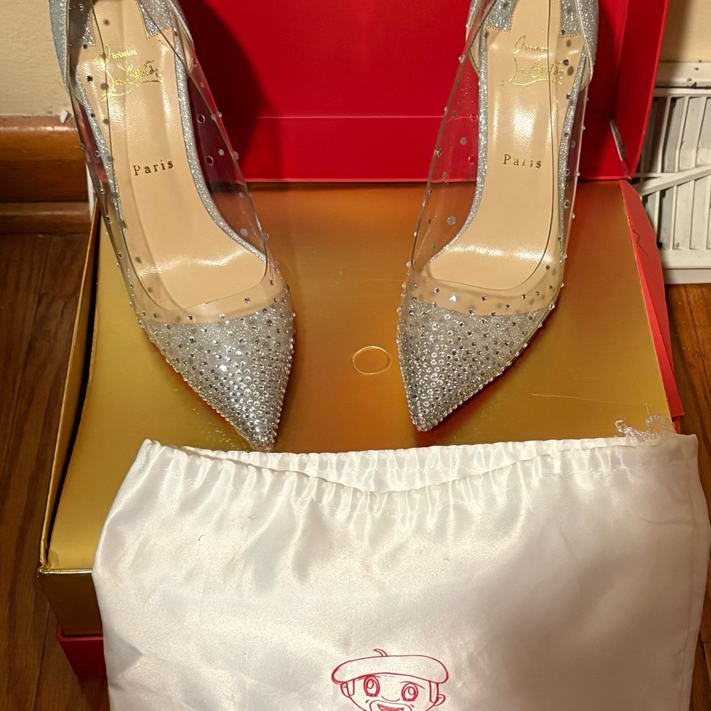 Christian Louboutin Silver and Clear Heels - Picture 4 of 5